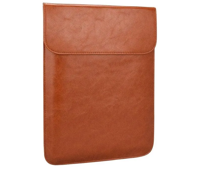 Sleek 2 In 1 Men's Slim Laptop Sleeve- Brown