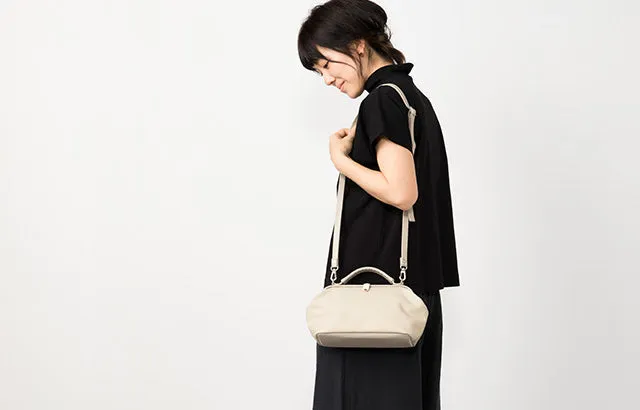 Small 2WAY handbag/shoulder Bag - Doctors Bag Design / Black -