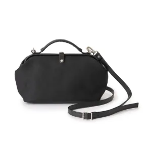 Small 2WAY handbag/shoulder Bag - Doctors Bag Design / Black -