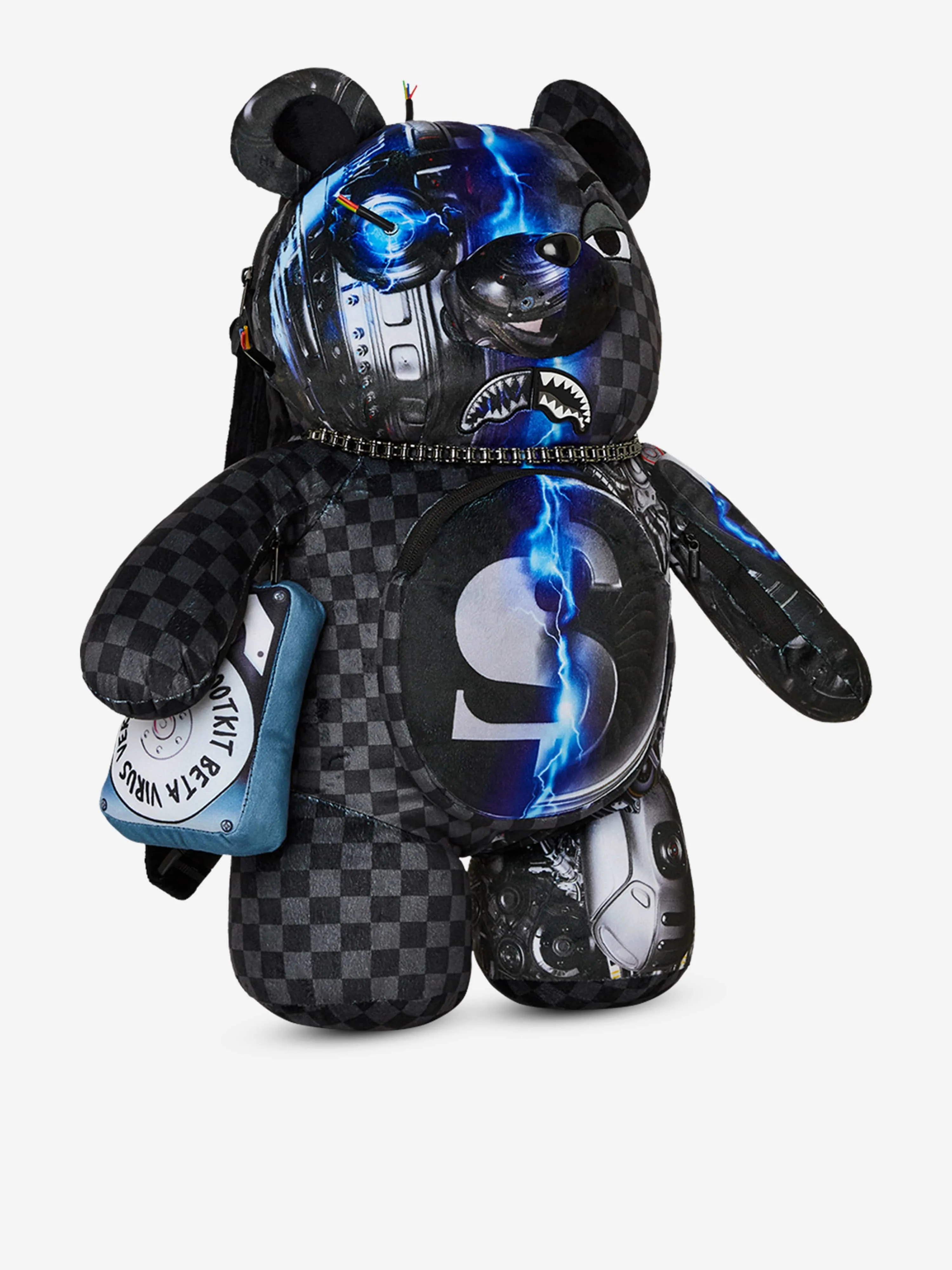 Sprayground Kids Cyborg Bear Backpack in Black (63.5 cm)