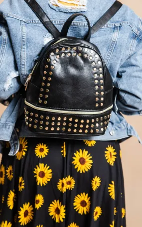 Studded Black Backpack