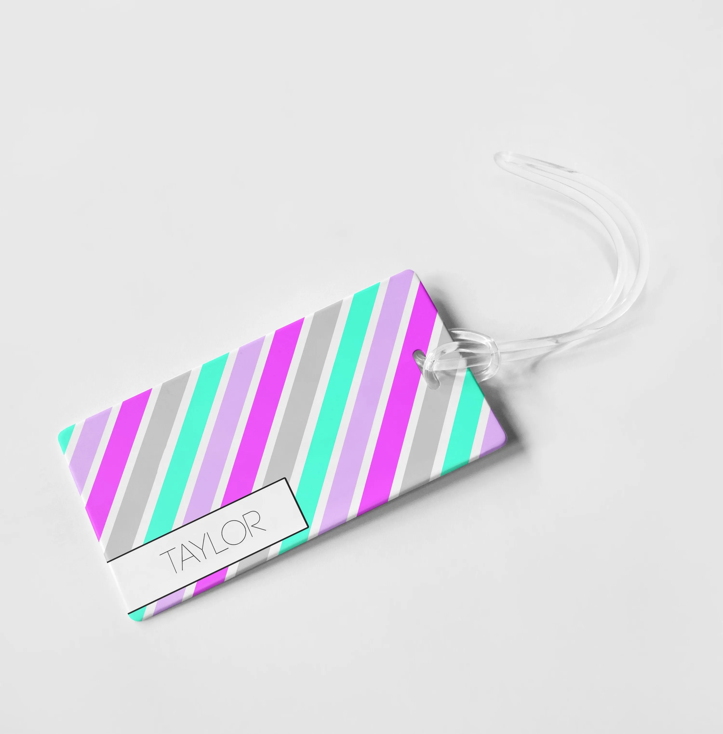 SUMMER STRIPE PERSONALIZED BAG / LUGGAGE TAG