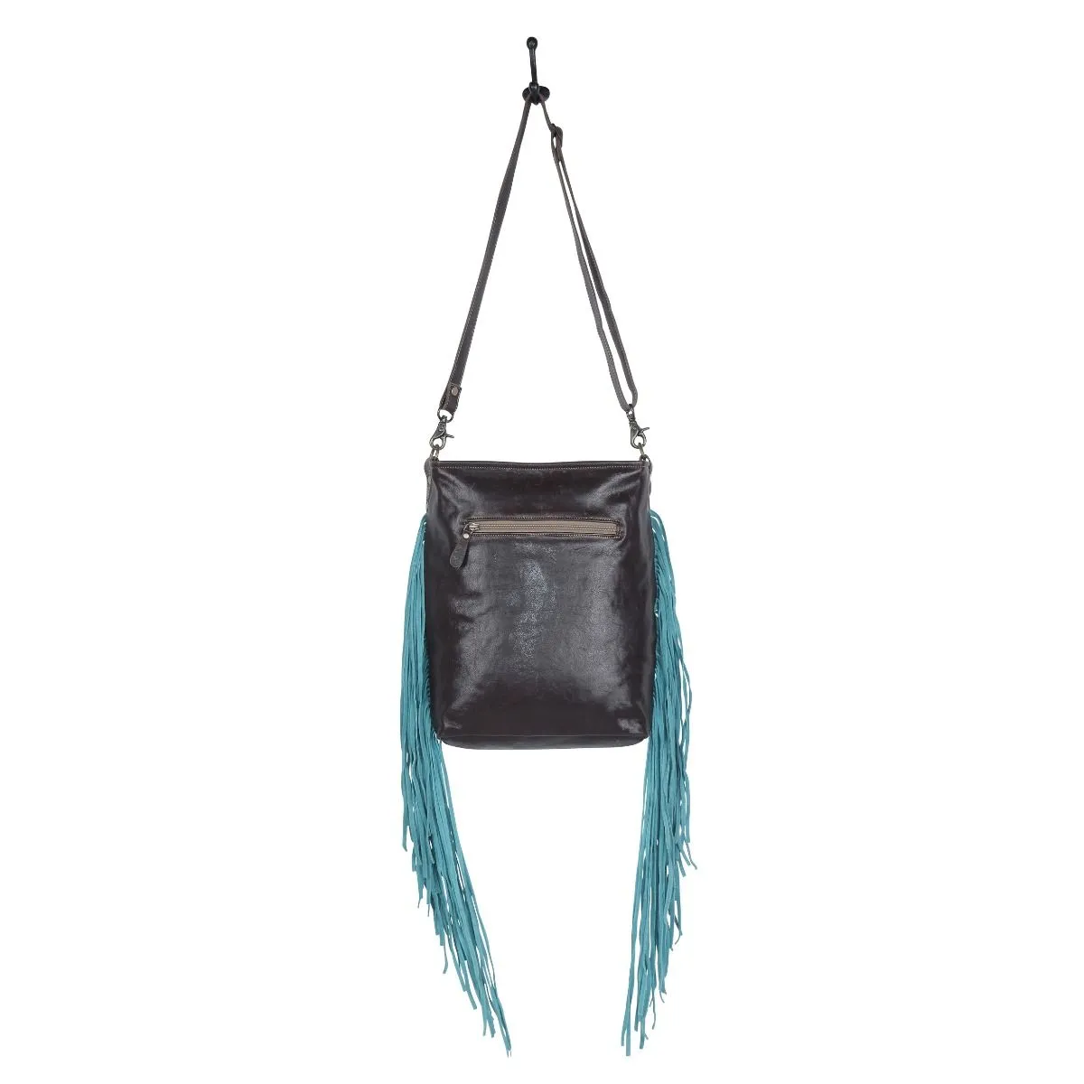 Tassles of ocean Leather & Hairon Bag