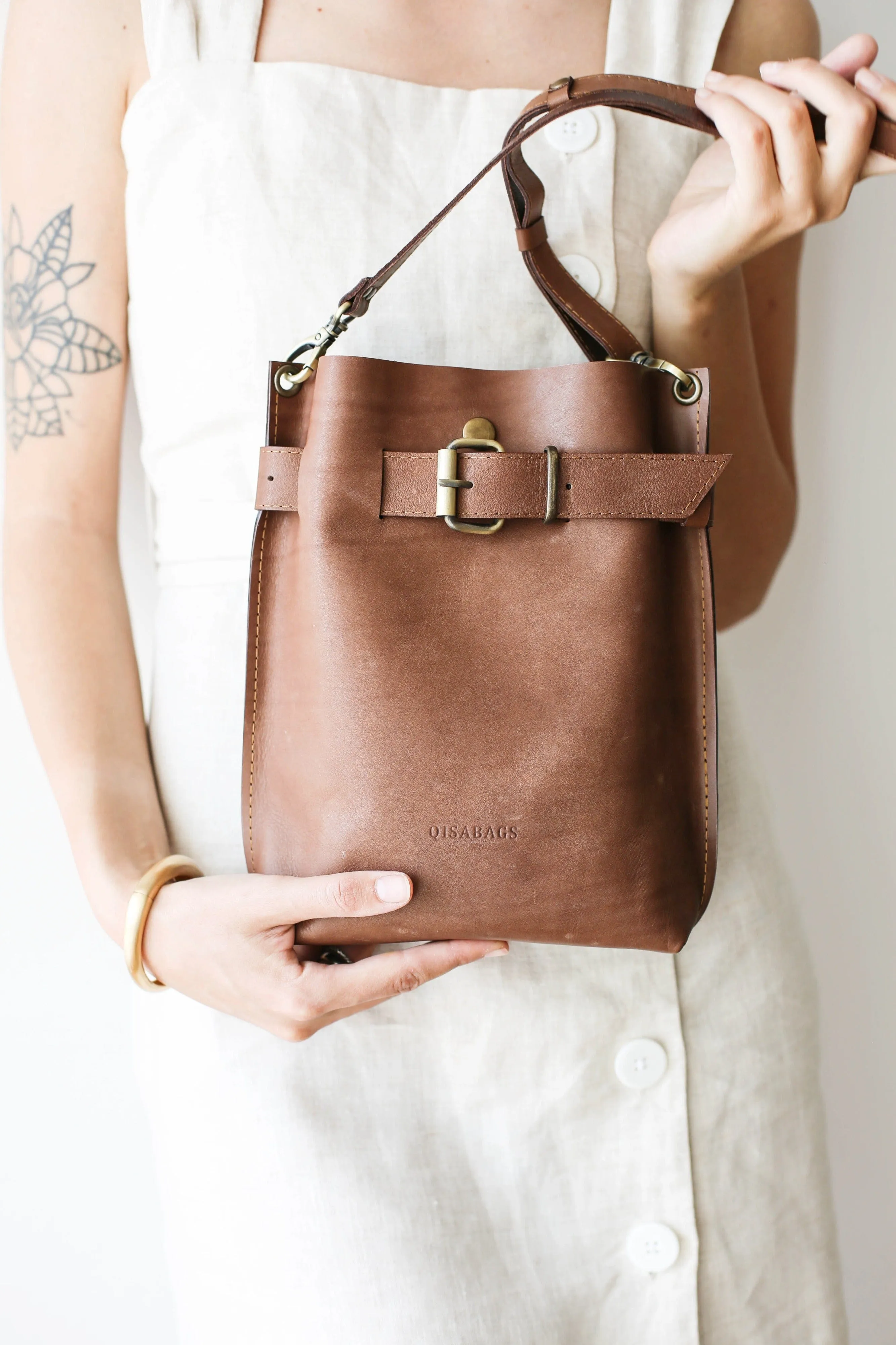 Taupe Leather Bag