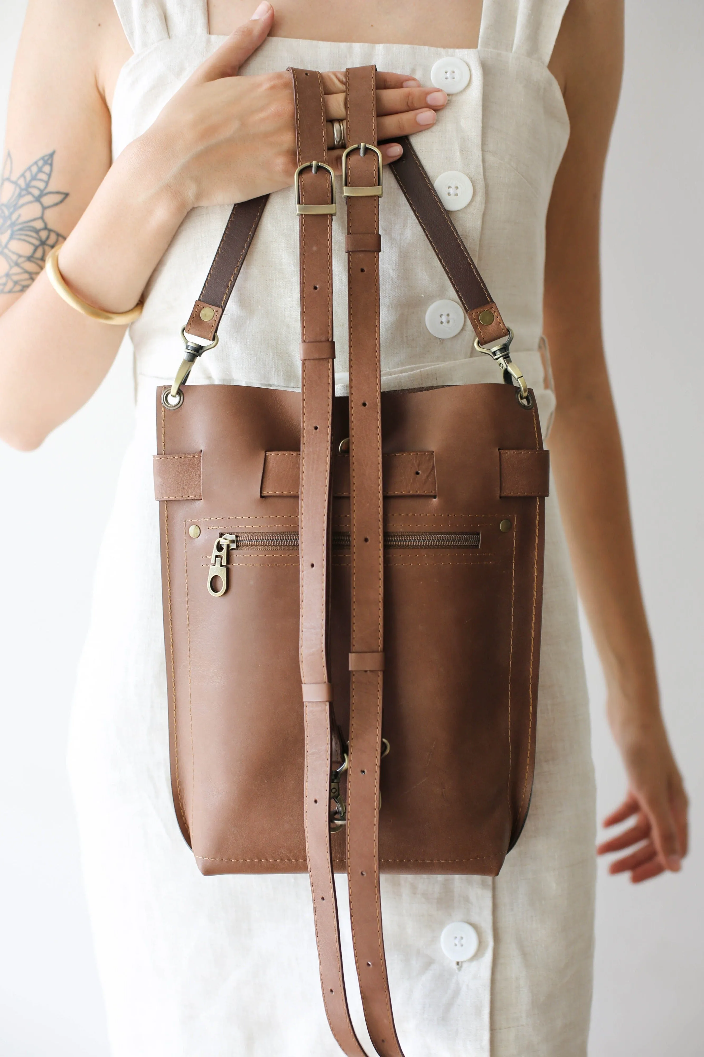 Taupe Leather Bag