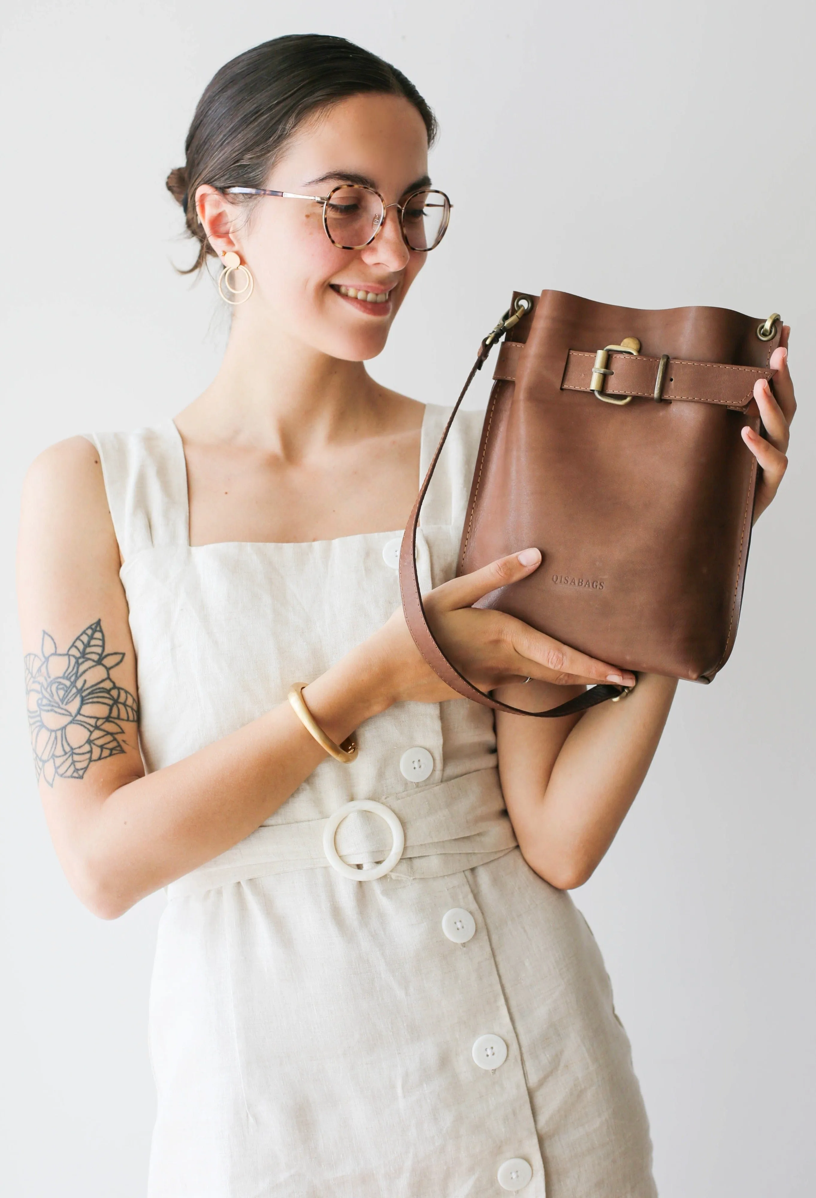 Taupe Leather Bag