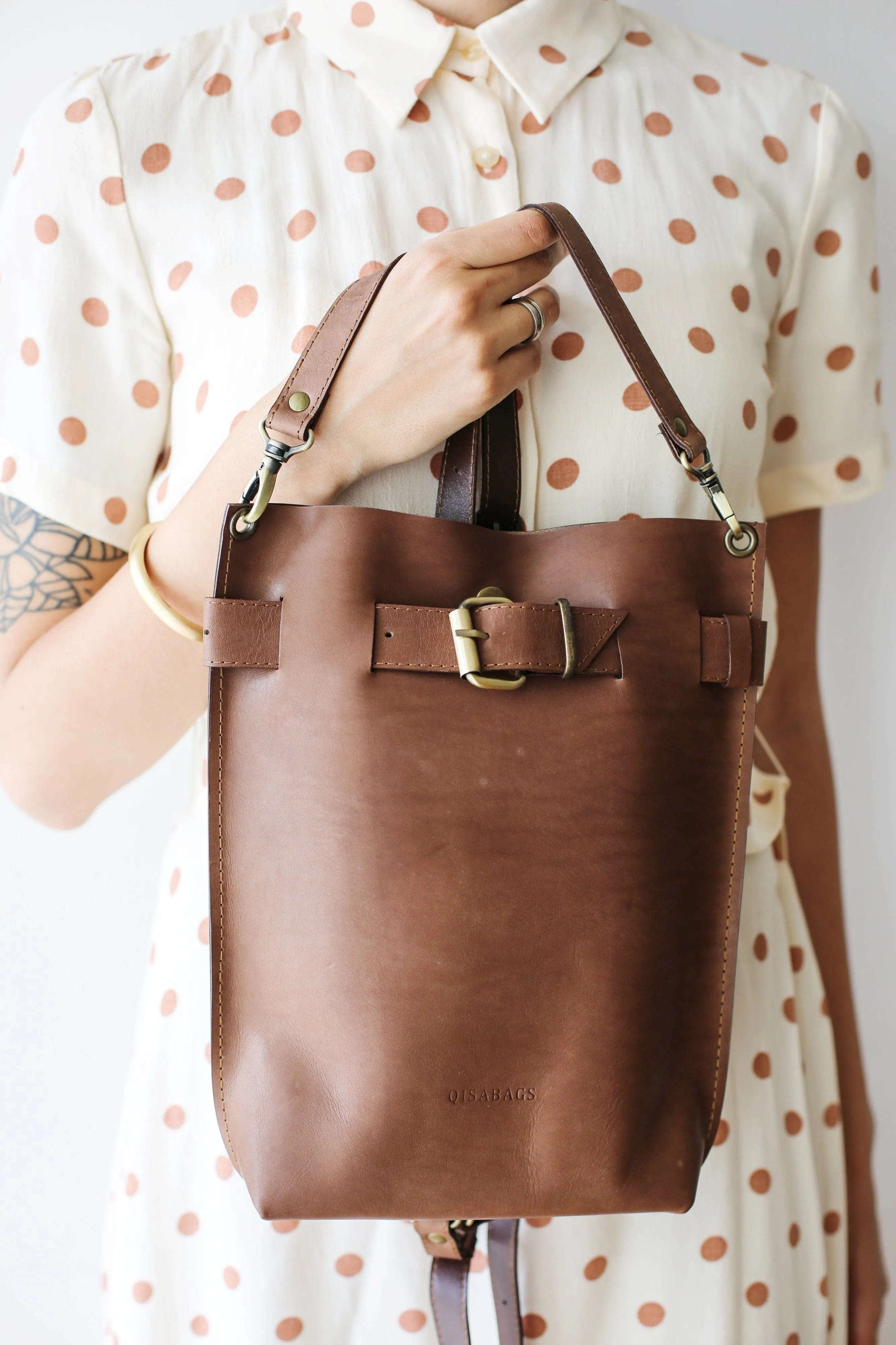 Taupe Leather Bag