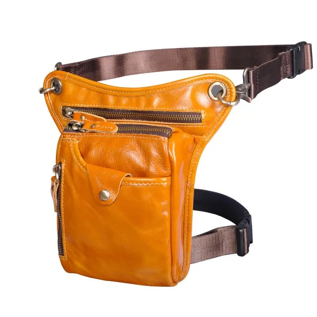 TEEK - Genuine Leather Mens Leg Bag | Variety Colors