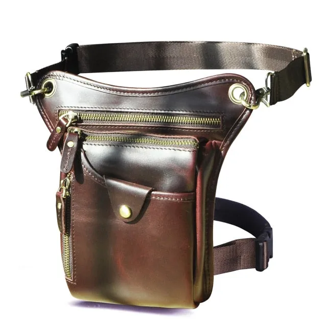 TEEK - Genuine Leather Mens Leg Bag | Variety Colors