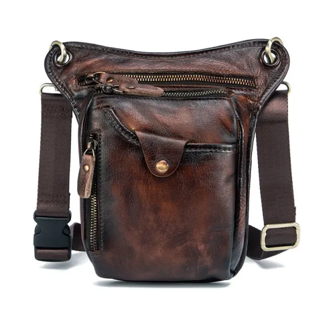 TEEK - Genuine Leather Mens Leg Bag | Variety Colors