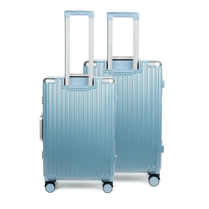 THE CLOWNFISH Combo of 2 Stark Series Luggage Polycarbonate Hard Case Suitcases Eight Wheel Trolley Bags with Double TSA Locks- Sky Blue (Medium 67 cm-26 inch, Small 57 cm-22 inch)