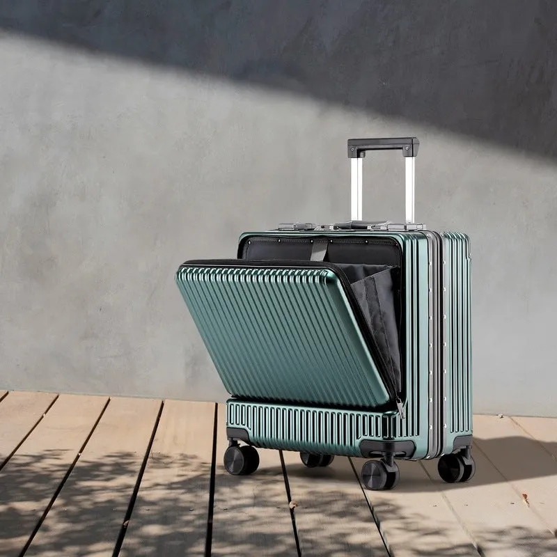 THE CLOWNFISH Jetsetter Series Carry-On Luggage - Polycarbonate, TSA Lock & USB Port | 44L | Dark Green