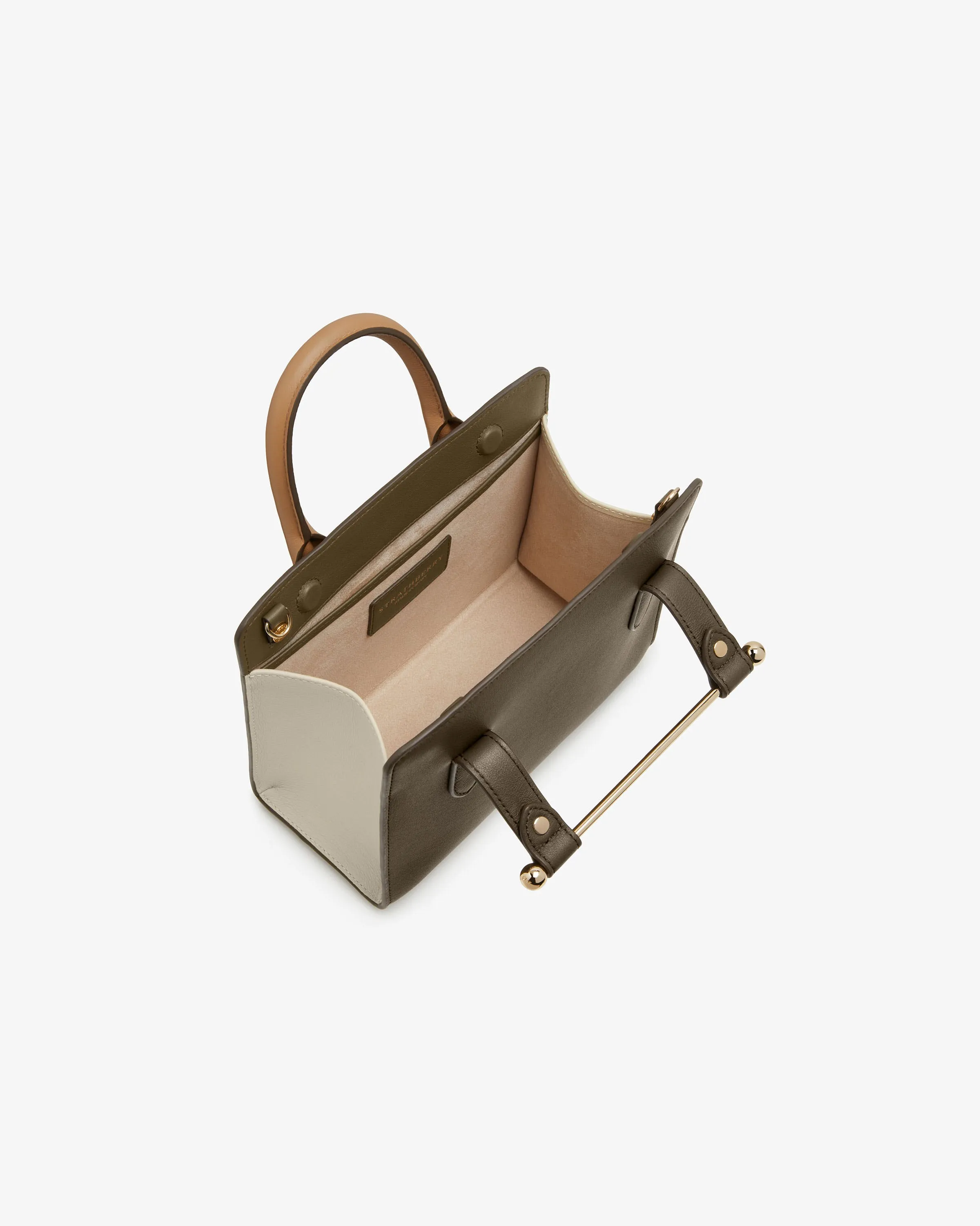 The Strathberry Mini Tote - Khaki/Caramel/Diamond