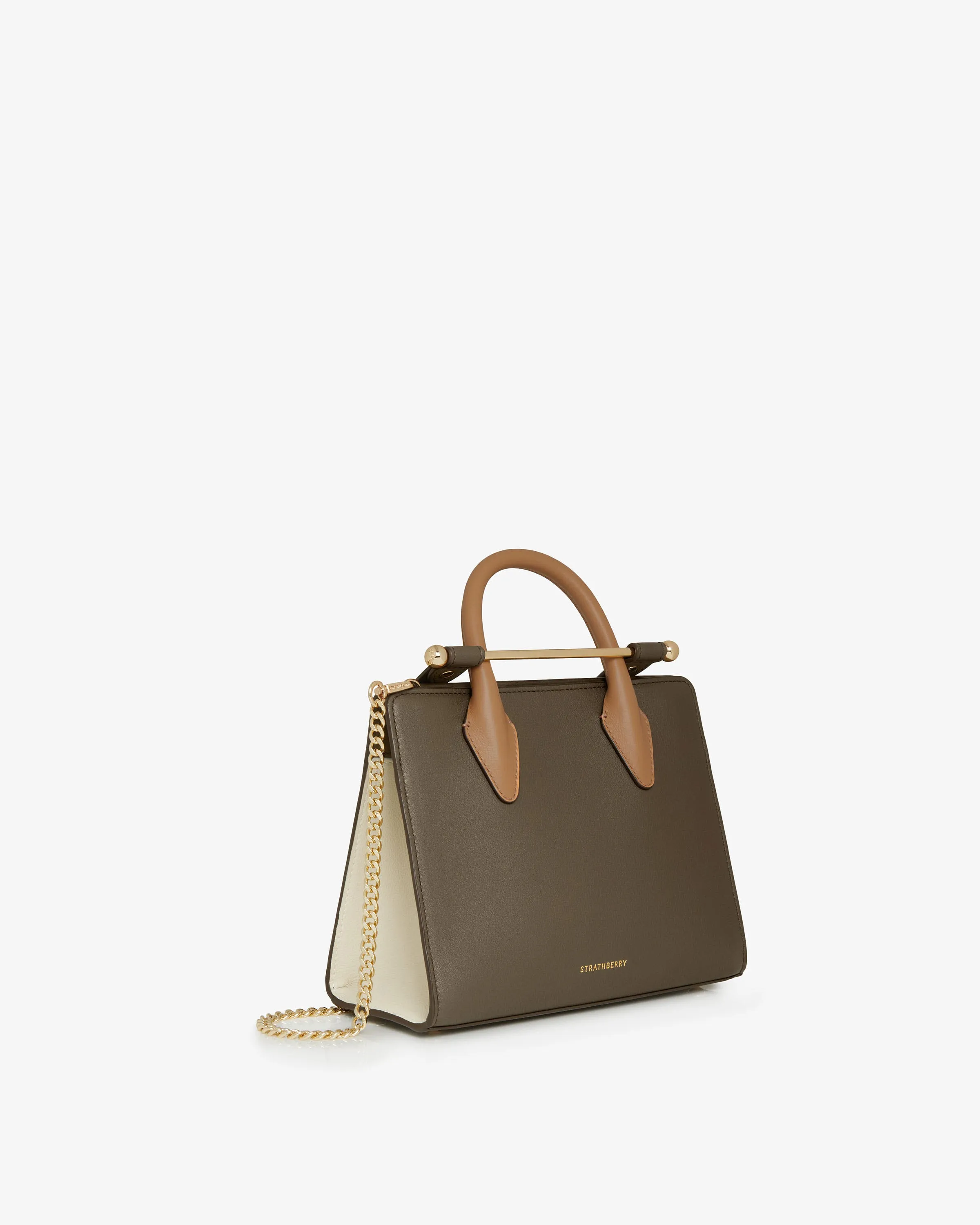 The Strathberry Mini Tote - Khaki/Caramel/Diamond