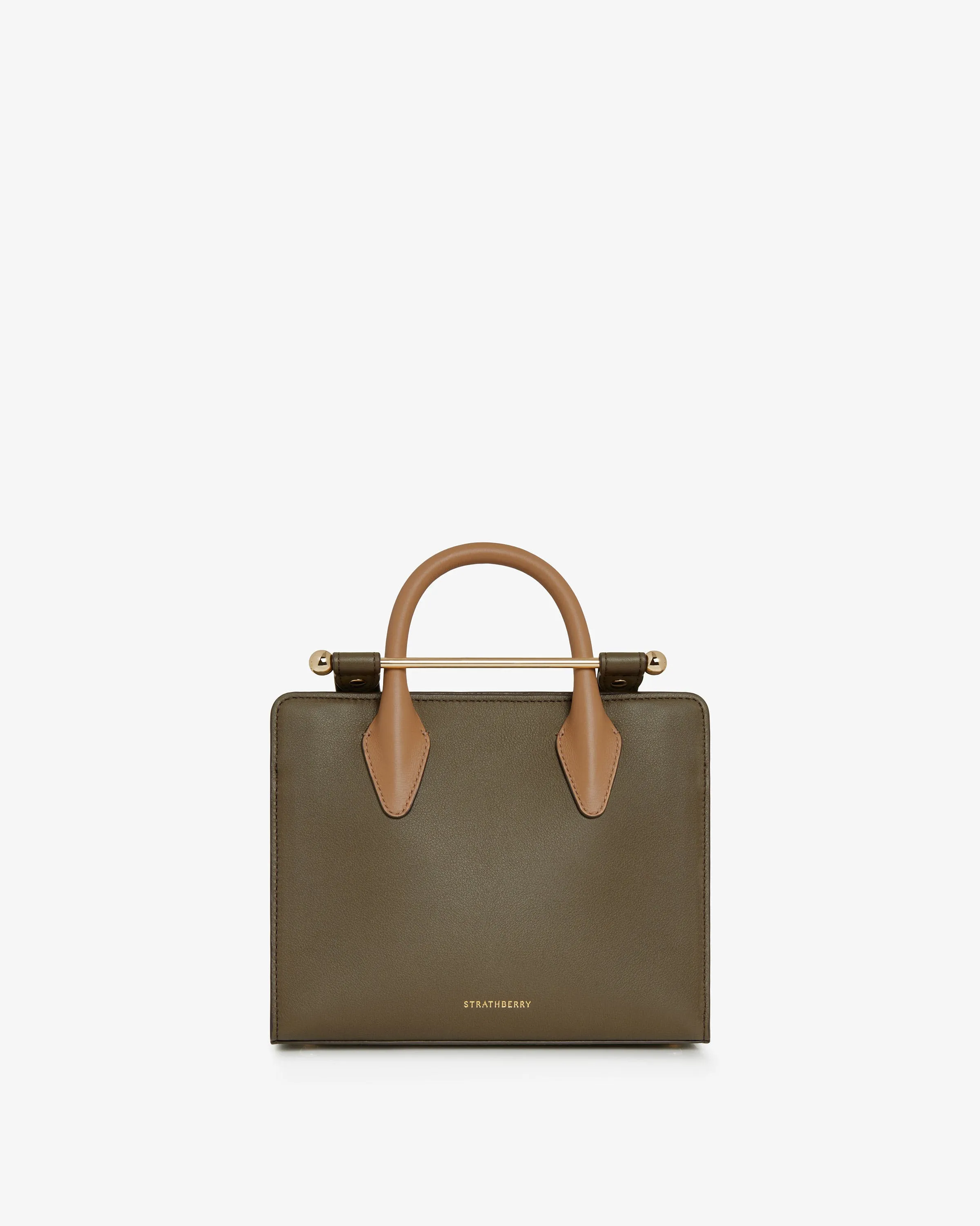 The Strathberry Mini Tote - Khaki/Caramel/Diamond