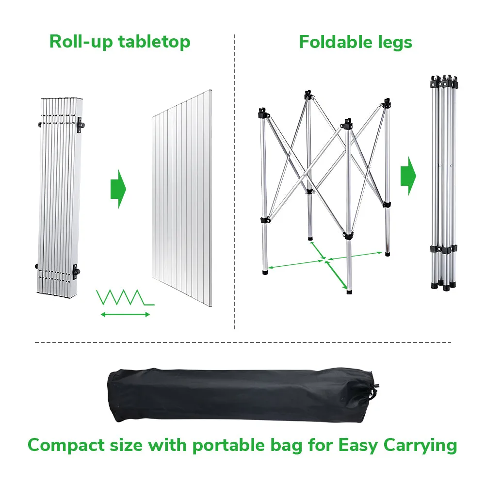 TheLAShop Aluminum Folding Camping Table Picnic Table 27x27.5in