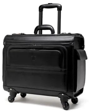 Tosca Leather Pilot case 4 Wheels | Black