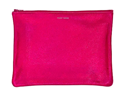 TRACEY TANNER | Iridescent Hologram Fuchsia Basic Zip