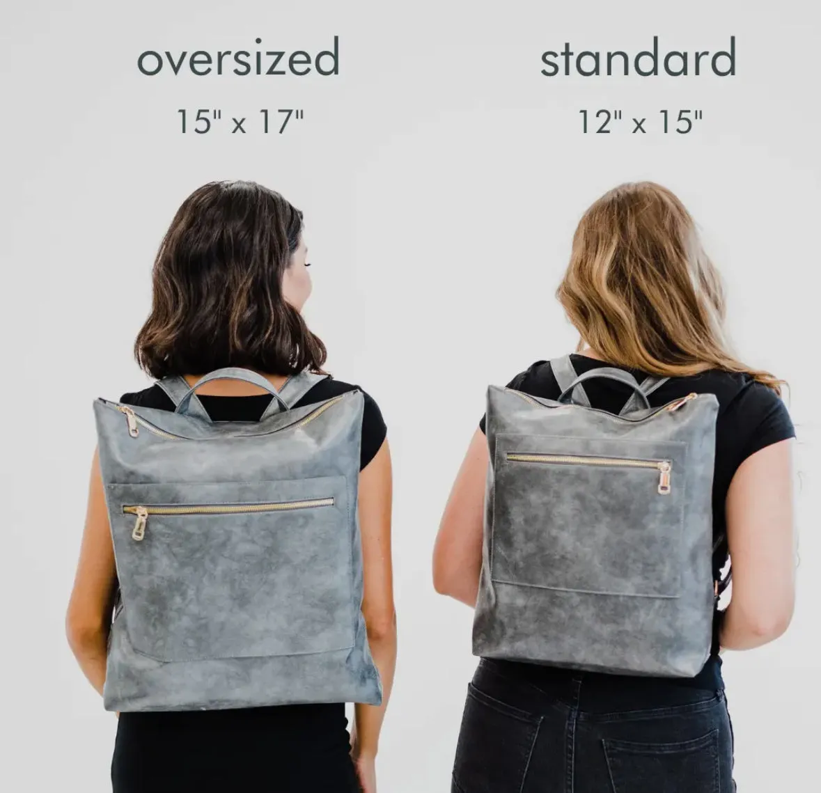 Vegan Leather Backpack-Charcoal