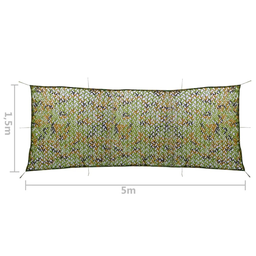 vidaXL Camouflage Net with Storage Bag 1.5x5 m Green