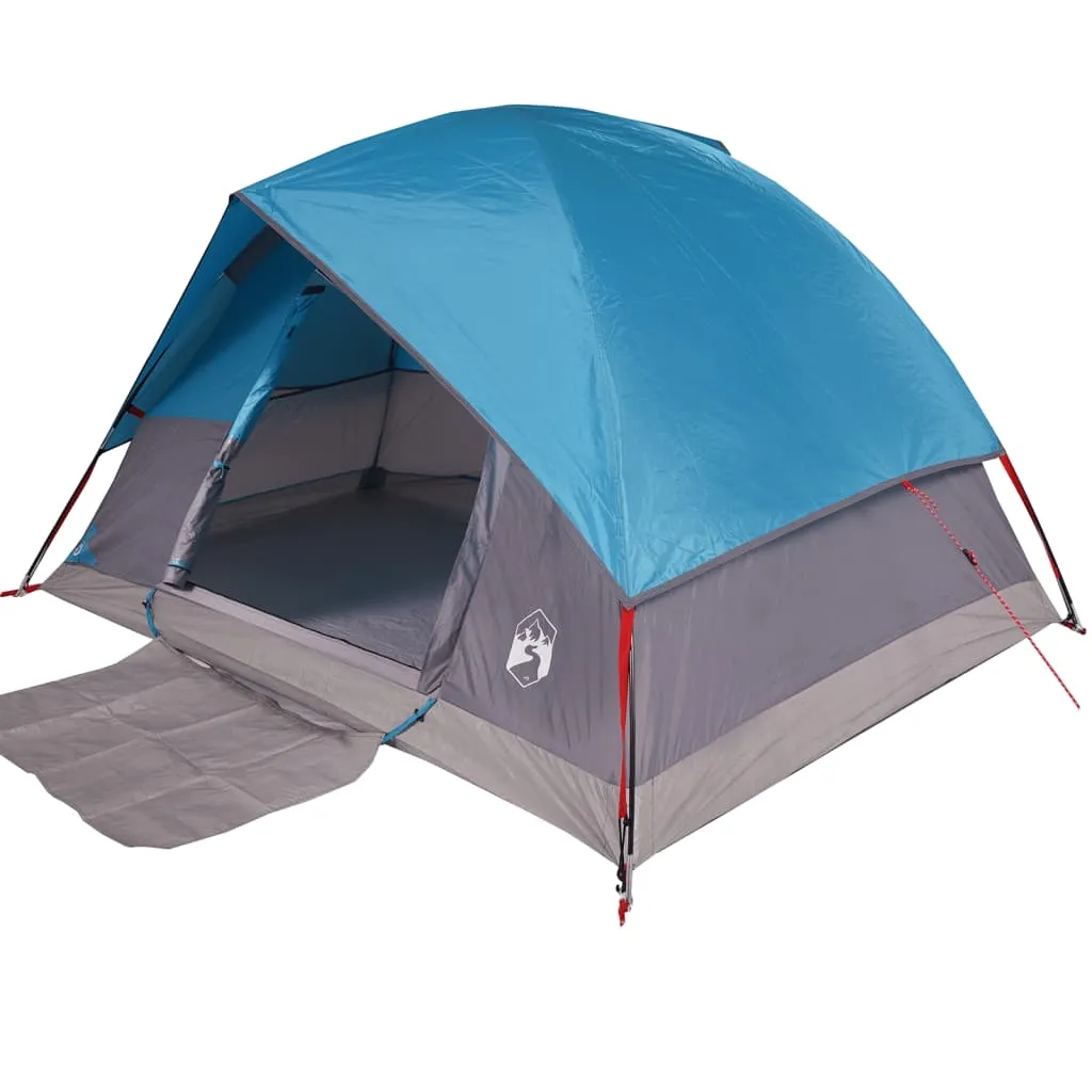 vidaXL Camping Tent Dome 3-Person Blue Waterproof