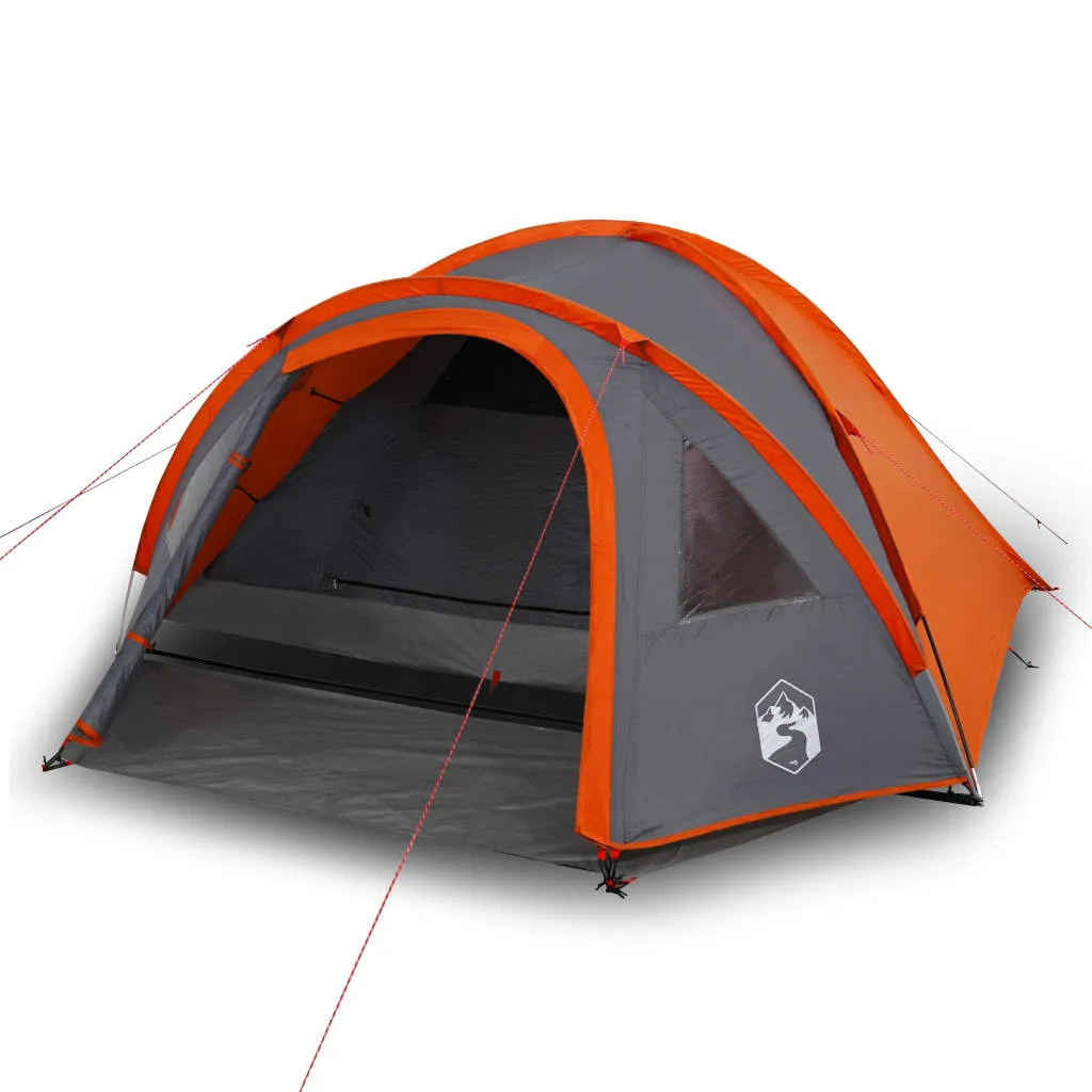 vidaXL Camping Tent Dome 4-Person Orange Waterproof