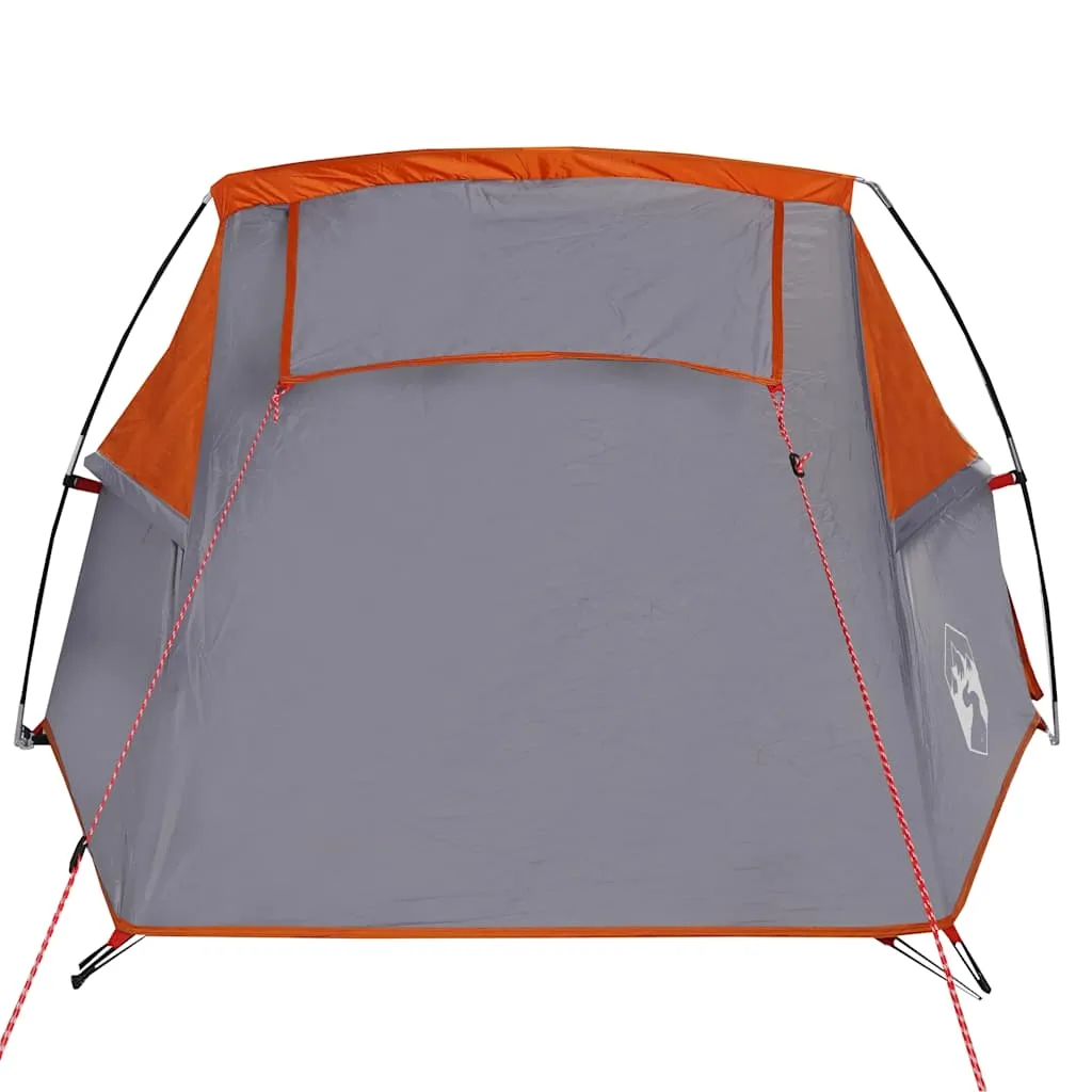 vidaXL Camping Tent Tunnel 2-Person Grey and Orange Waterproof