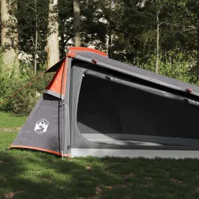 vidaXL Camping Tent Tunnel 2-Person Grey and Orange Waterproof