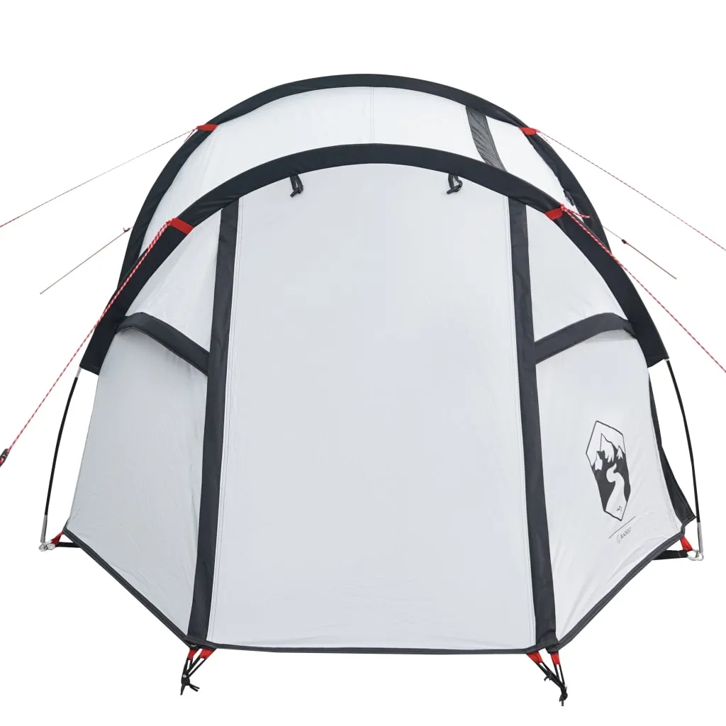 vidaXL Camping Tent Tunnel 2-Person White Blackout Fabric Waterproof