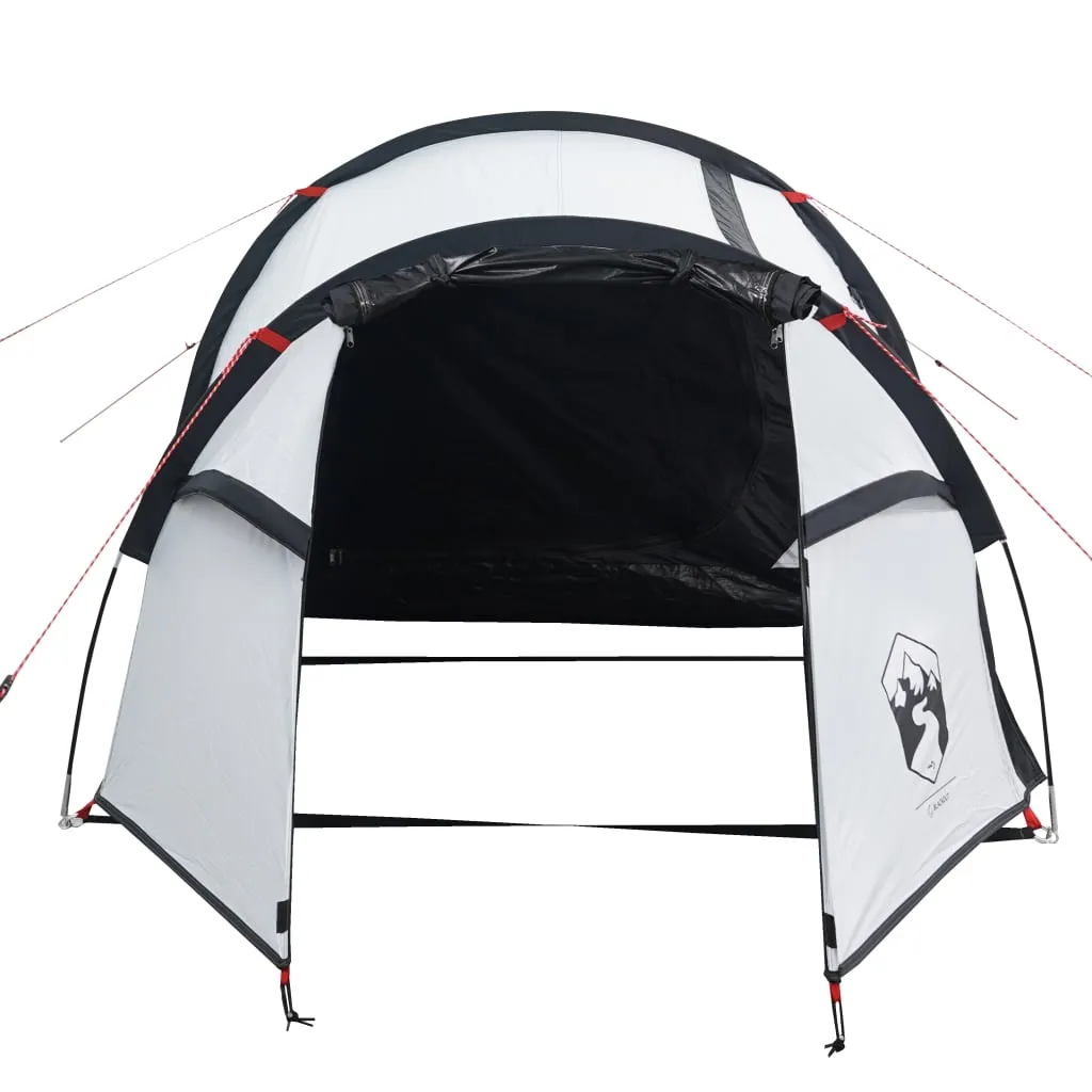 vidaXL Camping Tent Tunnel 2-Person White Blackout Fabric Waterproof