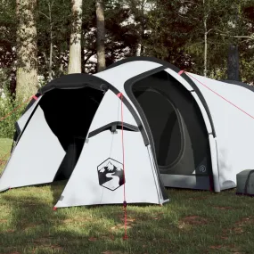 vidaXL Camping Tent Tunnel 2-Person White Blackout Fabric Waterproof