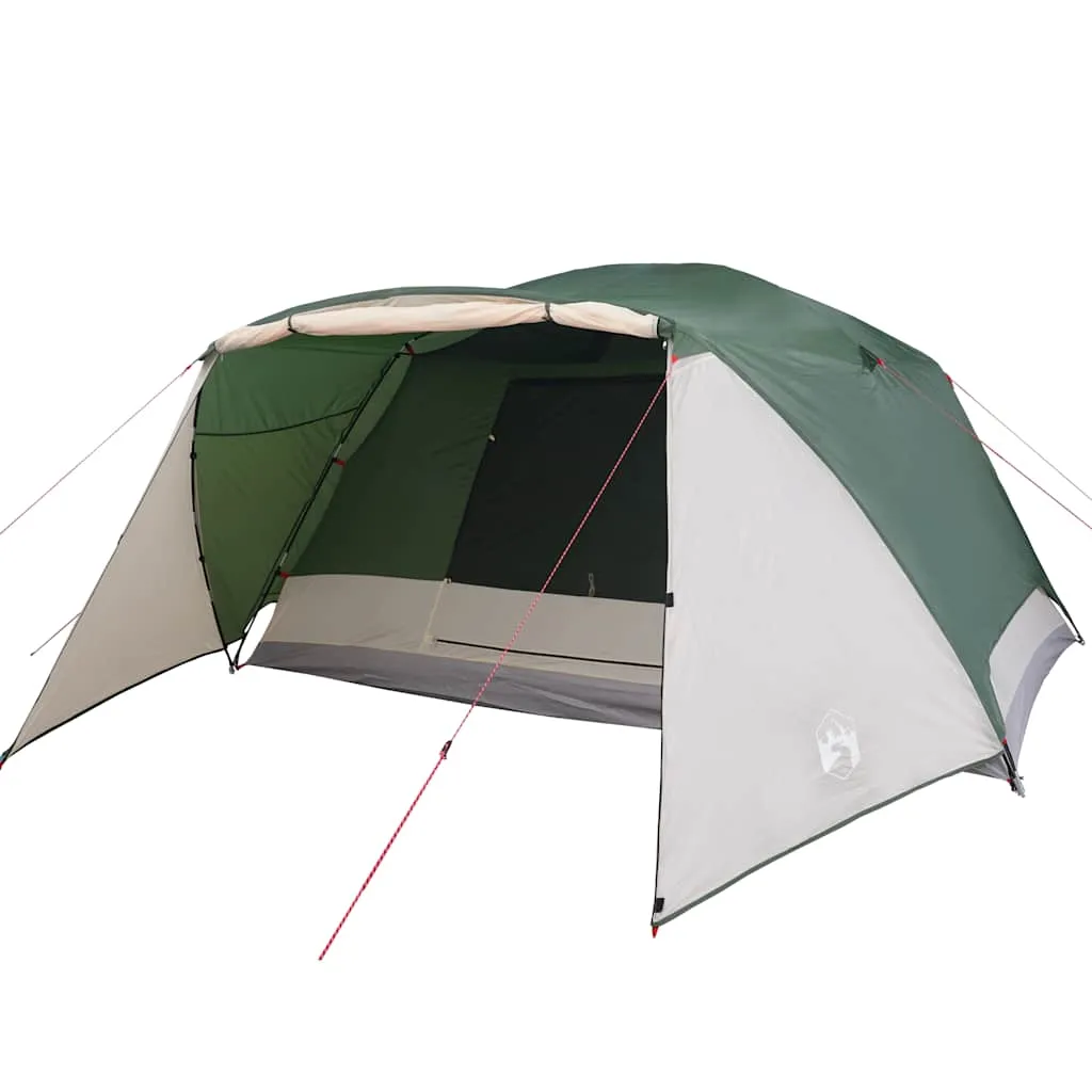 vidaXL Camping Tent with Porch 4-Person Green Waterproof