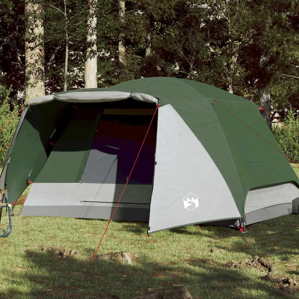 vidaXL Camping Tent with Porch 4-Person Green Waterproof