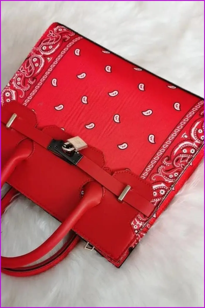 Vintage Print Handbag F1946