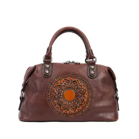 Vintage Totem Genuine Leather Women's Dumpling Bag