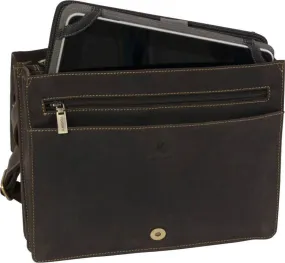 Visconti Leather A5 iPad/Tablet Messenger Bag - Dark Brown