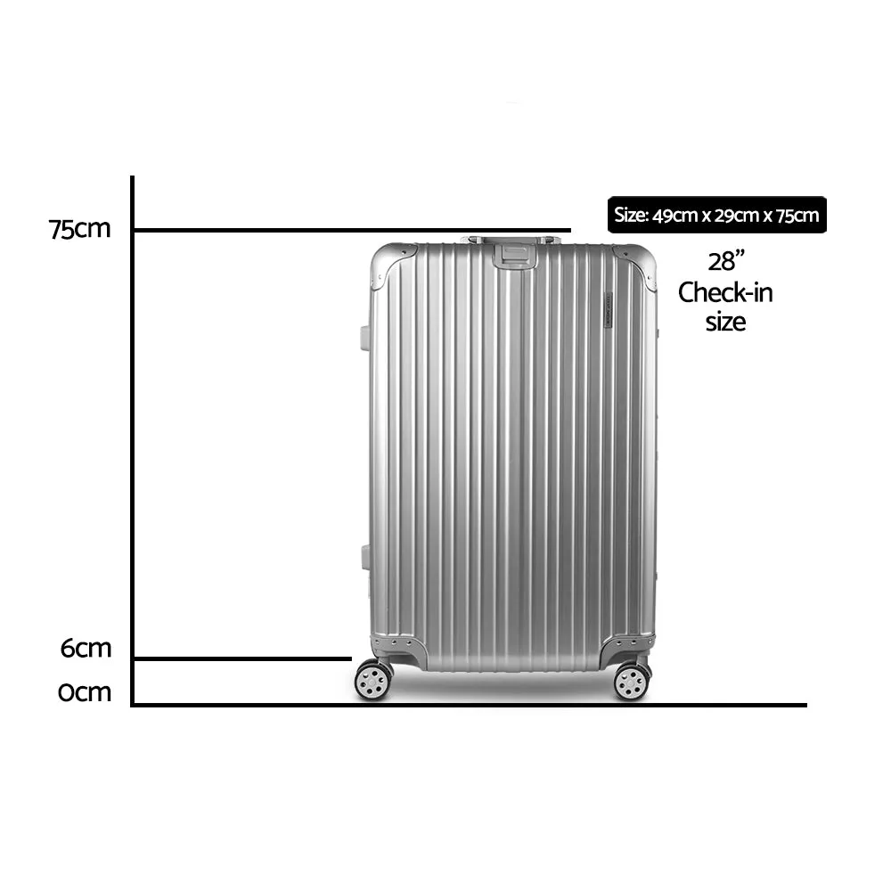 WanderWave 28'' Luggage Travel Suitcase Set TSA Hard Case Lightweight Aluminum