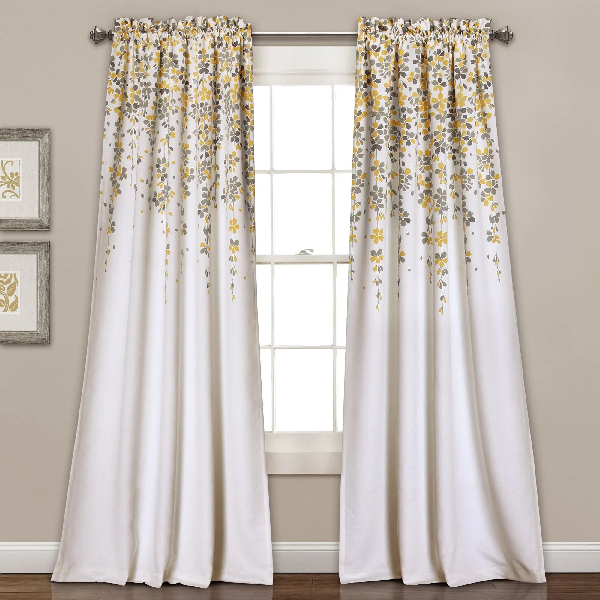 Weeping Flower Light Filtering Window Curtain Set