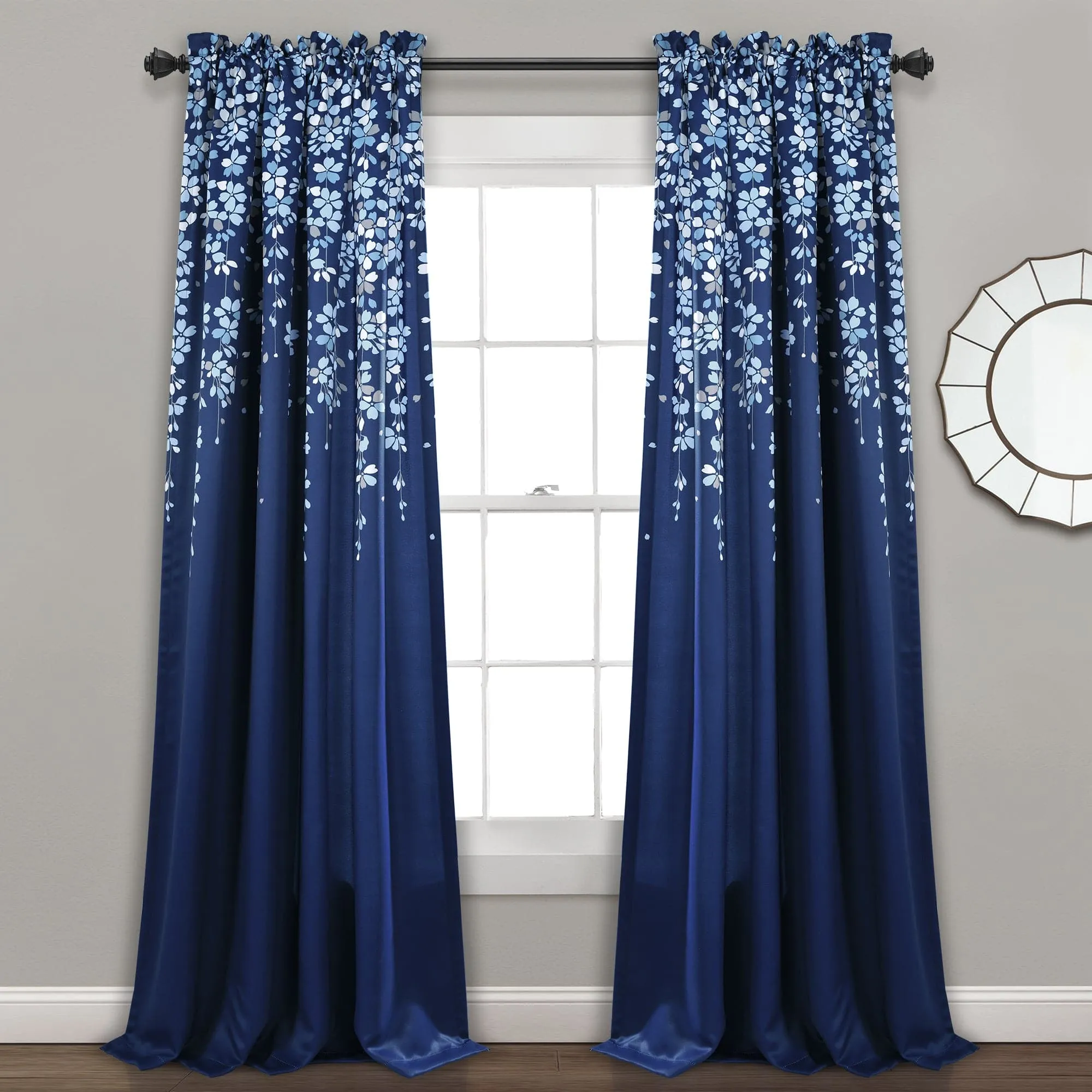 Weeping Flower Light Filtering Window Curtain Set