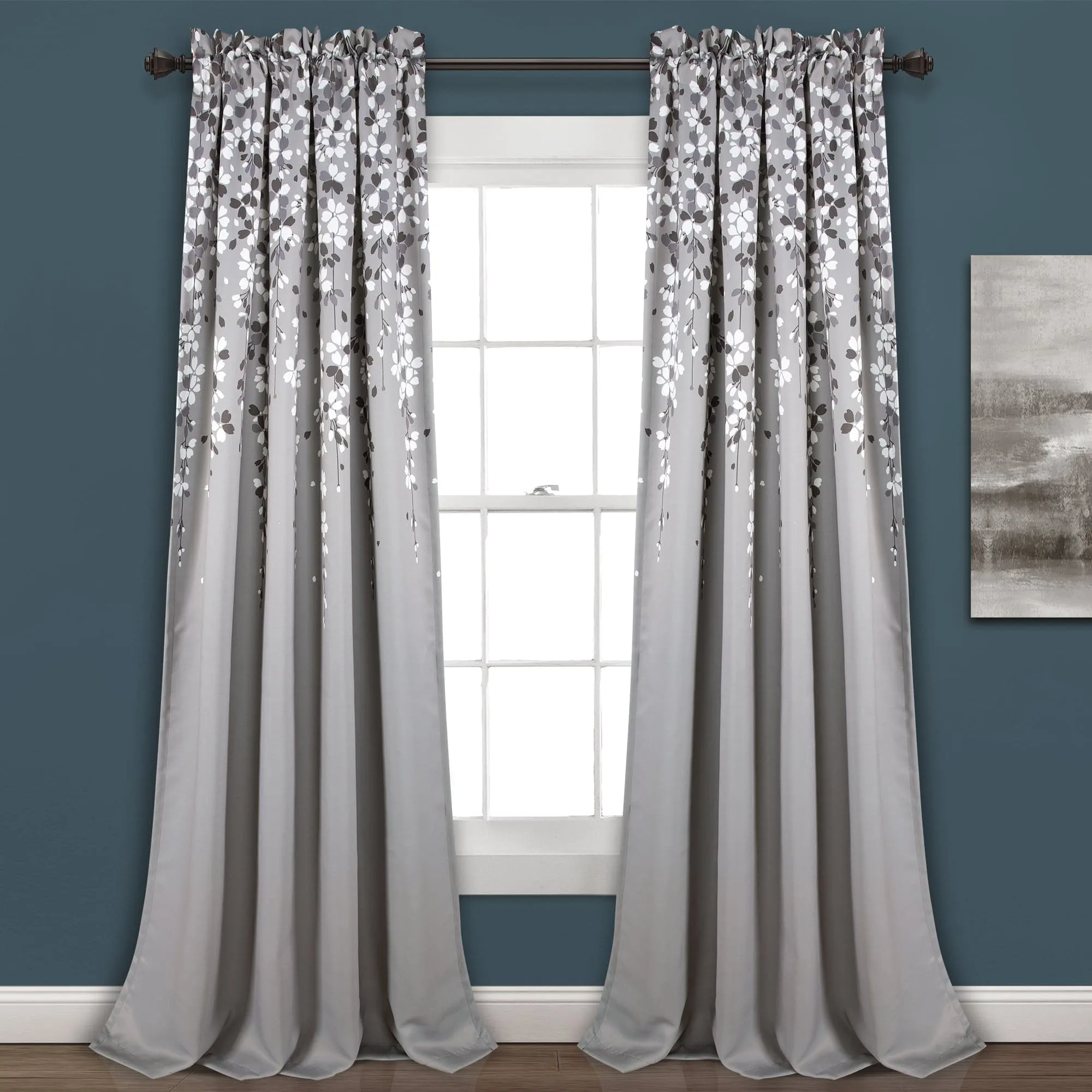 Weeping Flower Light Filtering Window Curtain Set