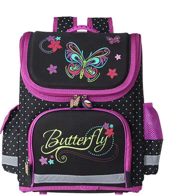 wenjie brother Kids butterfly Schoolbag Backpack EVA Folded Orthopedic Children School Bags For Boys and girls Mochila Infantil