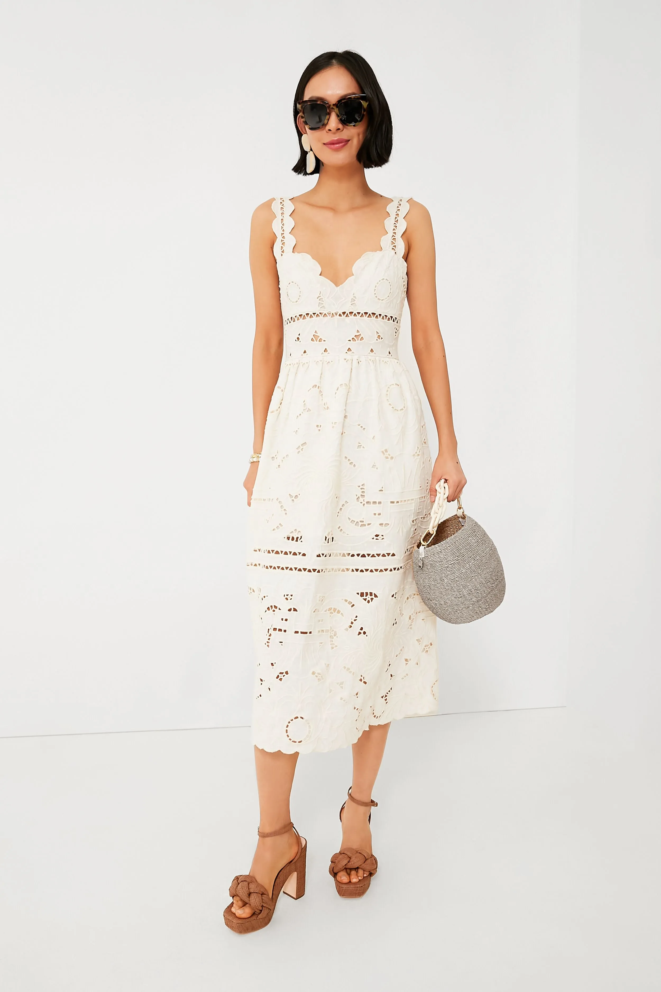 White Blaire Eyelet Sleeveless Dress