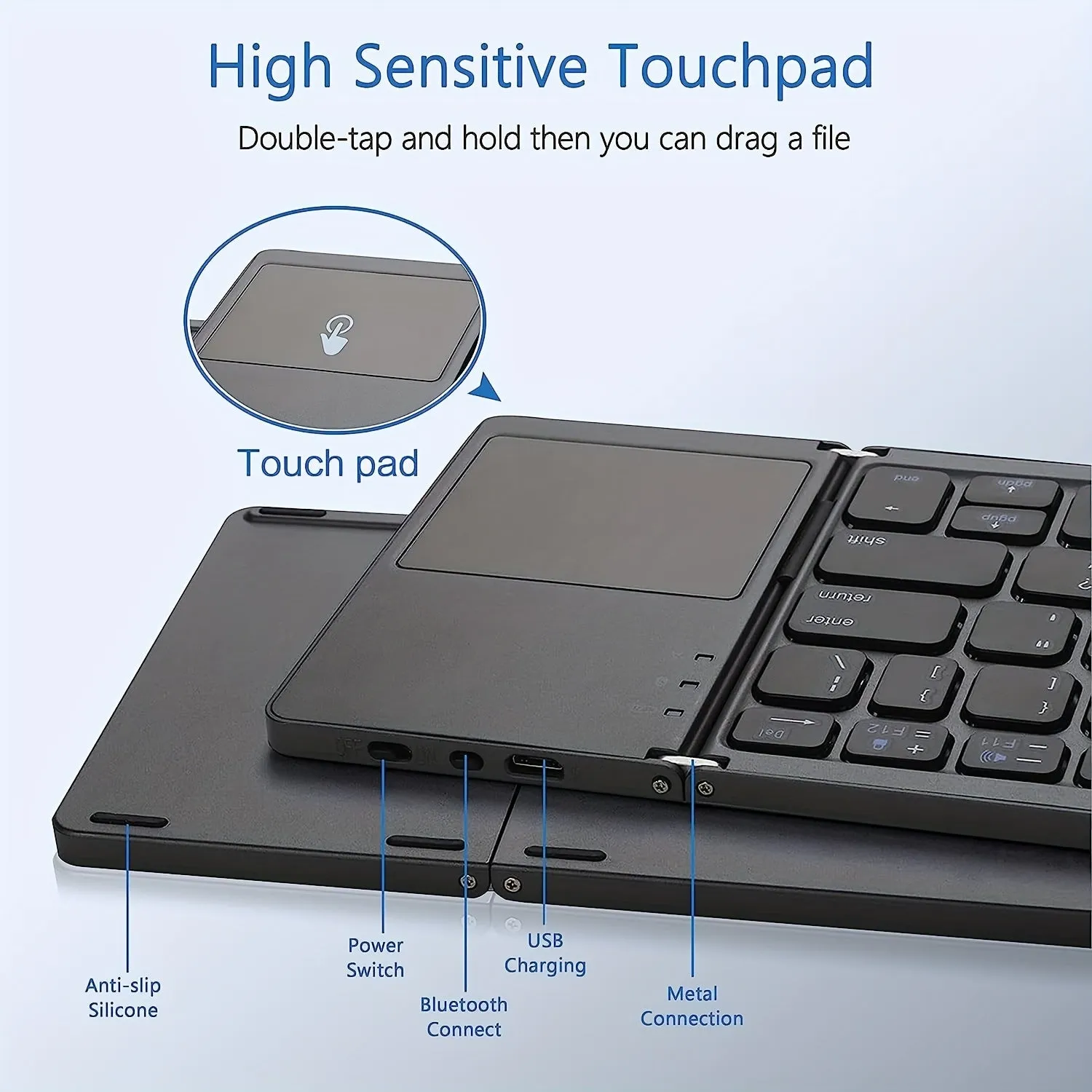 Wireless Three Fold Keyboard