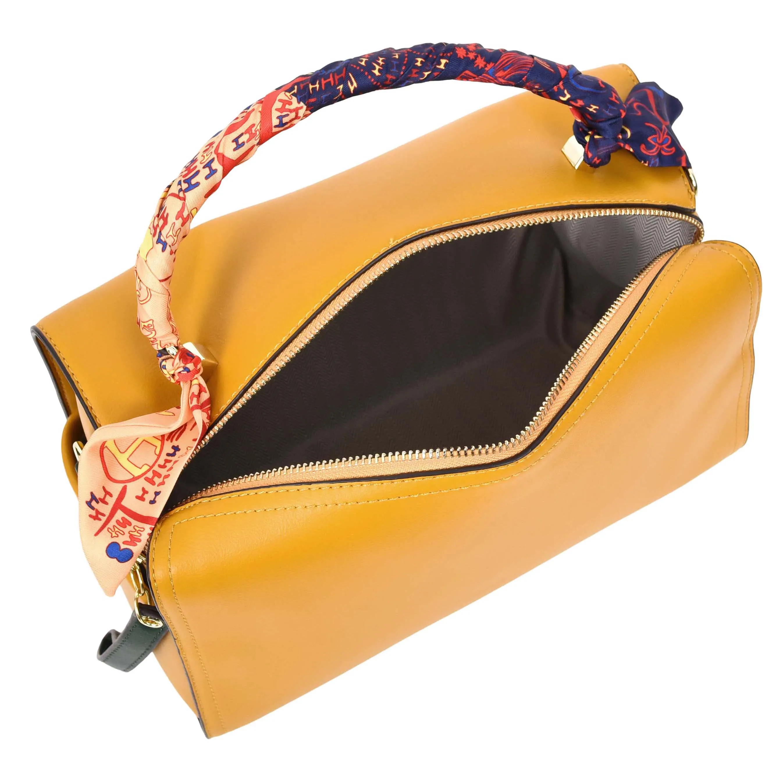 Womens Faux Leather Barrel Shape Handbag Georgia Yellow