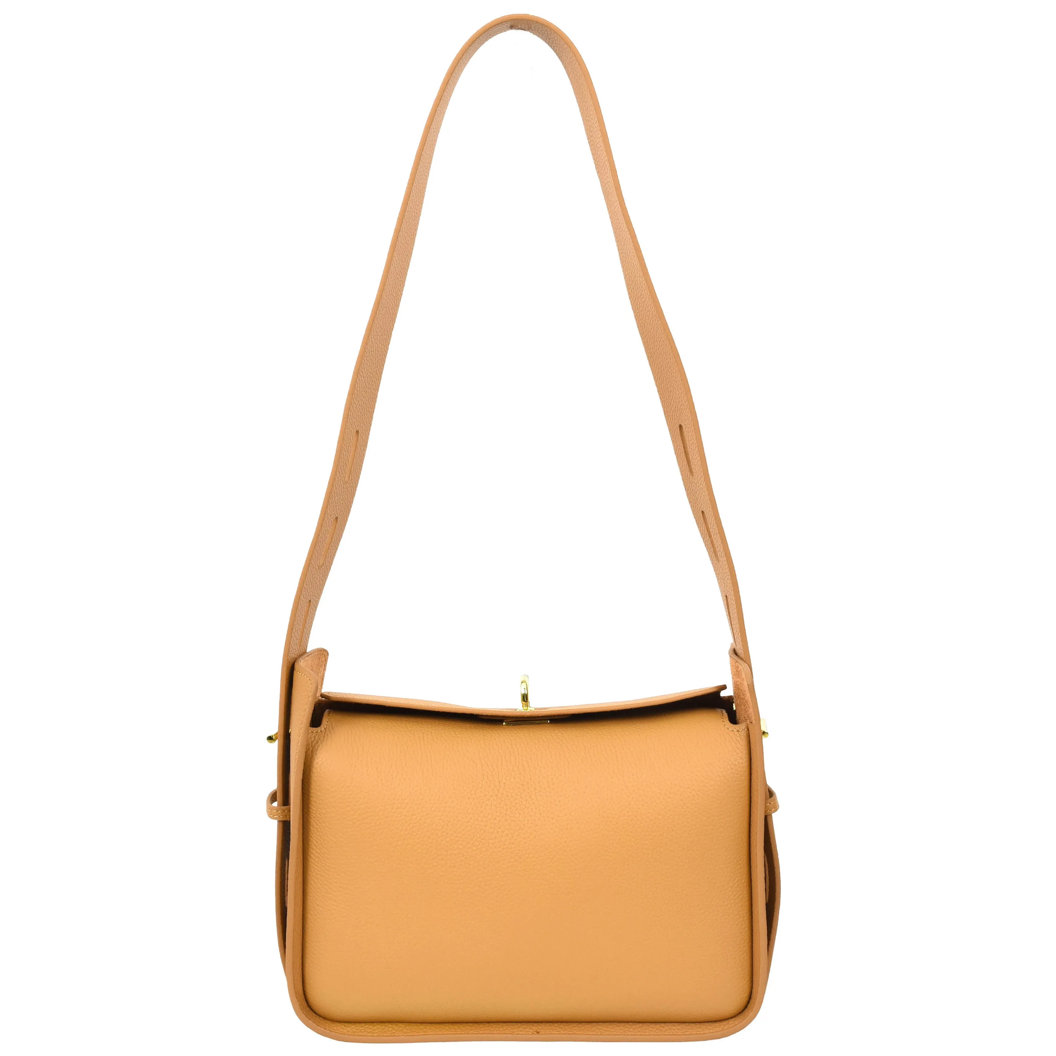 Womens Real Leather Classic Shoulder Bag Penelope Tan