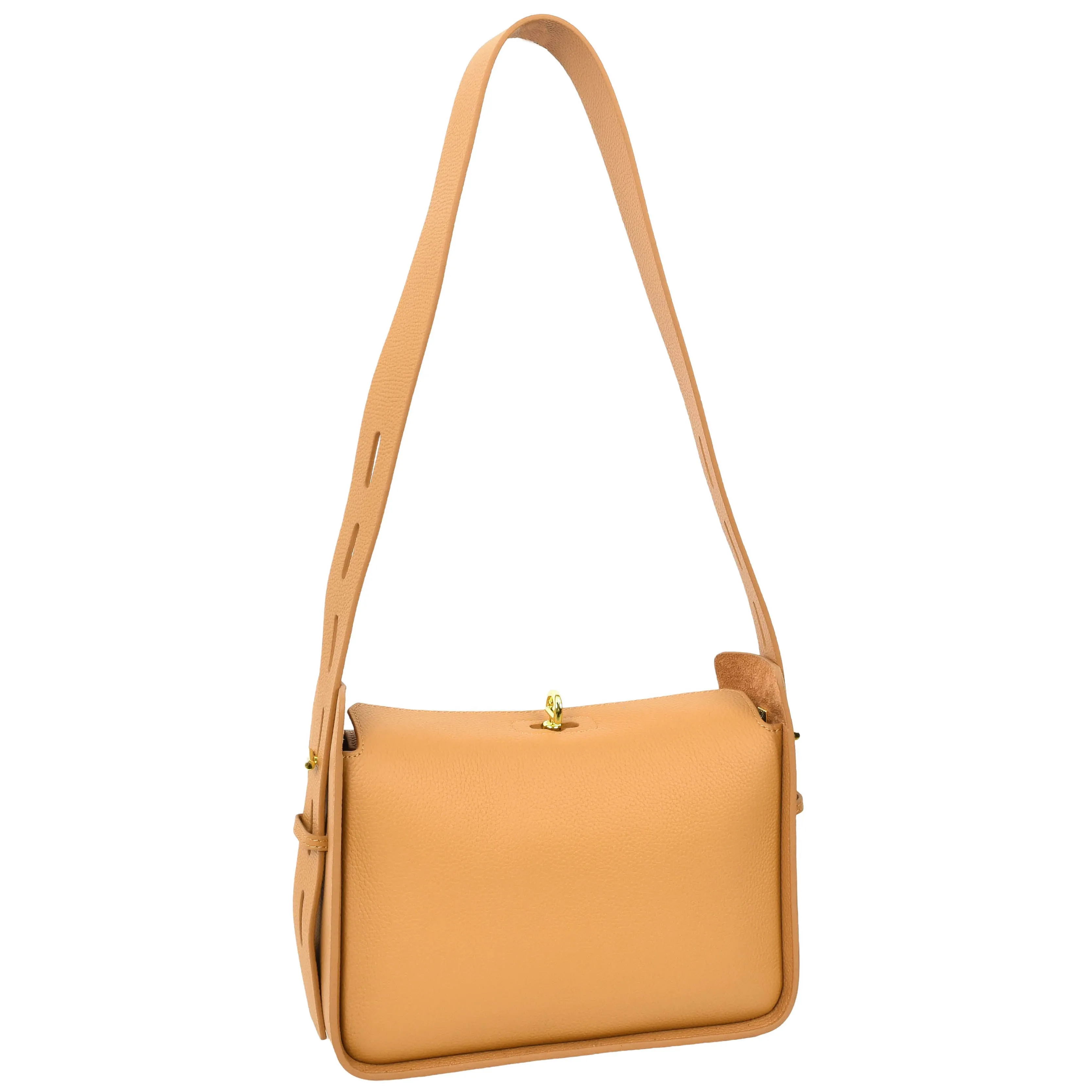 Womens Real Leather Classic Shoulder Bag Penelope Tan