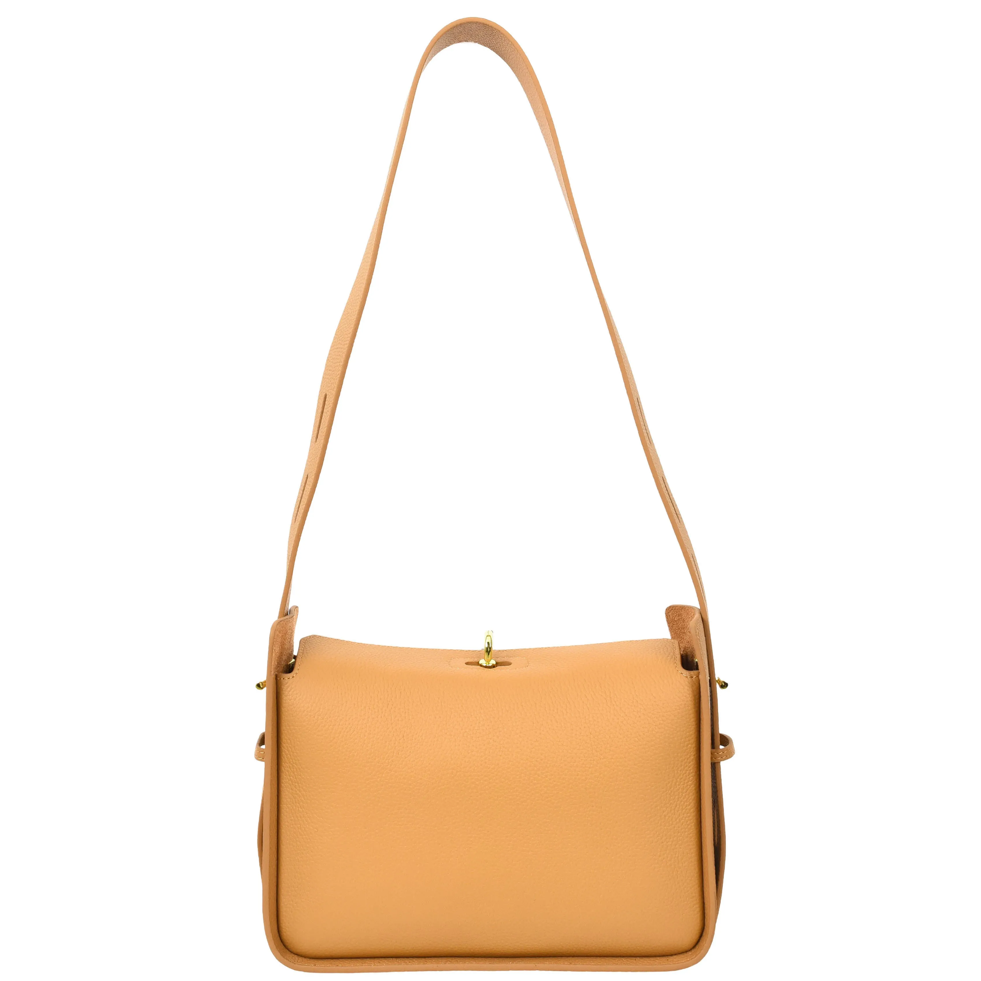 Womens Real Leather Classic Shoulder Bag Penelope Tan